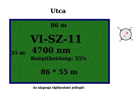 Kiadó Telek 2220 Vecsés , Vecsésen 4700 nm-es belterületi telek