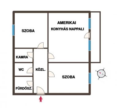 Eladó Lakás 6000 Kecskemét Amerikai konyhás, 2 szobás, erkélyes otthon eladó + GARÁZS