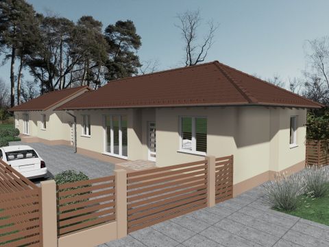 Eladó Ház 2200 Monor , Központban újépítésű ikerházfél, hőszivattyús fűtéssel!