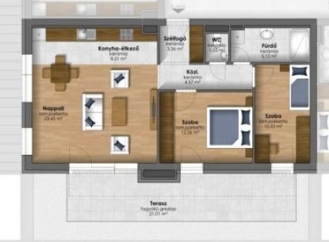 Eladó Lakás 9700 Szombathely , Kiara Garden lakópark