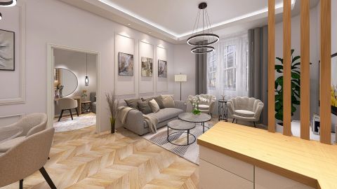 Eladó Lakás 1074 Budapest 7. kerület , Felújított nappali+2 háló, 2 fürdő, berendezve, AIRBNB-vel!