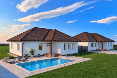 Eladó Ház 2200 Monor , Új építésű, nappali + 3 szobás+ kert+medence!!