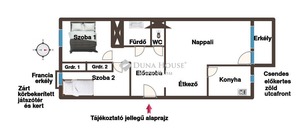 1131 Budapest 13. kerület , FUTÁR U.  NAPFÉNYES N+2 FSZOBA * ERKÉLY + FR.  ERKÉLY * 55NM — 1/22