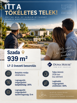Eladó Telek 2111 Szada , Szada kedvelt családi házas, aszfaltozott részén
