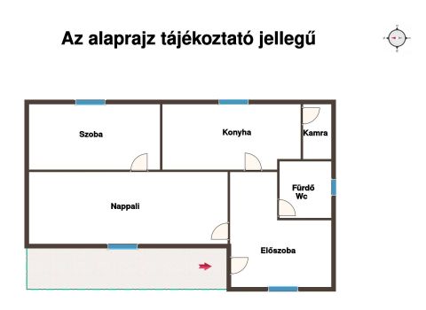 Eladó Lakás 7095 Iregszemcse 53 m2-es, kertkapcsolatos lakás, 250 m2-es telekkel
